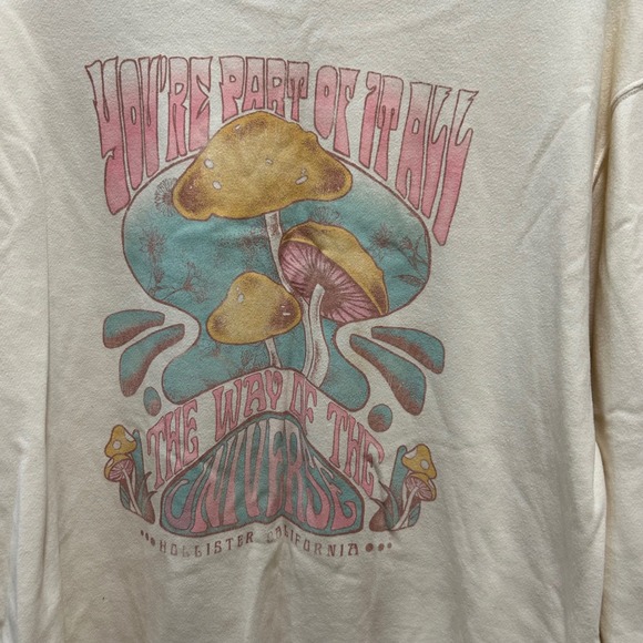 Womens creme Hollister Mushroom sweat shirt size large - Picture 3 of 4